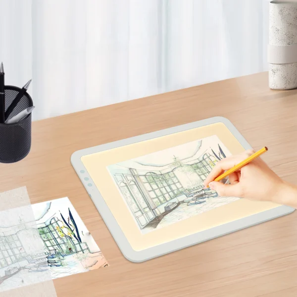 A3 Light Pad with 3 Color Modes & 6 Brightness Levels – Rechargeable LED Tracing Board for Art, Tattoo, Embroidery & Animation