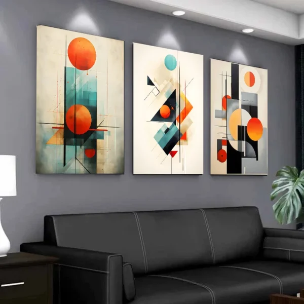 Geometric Abstract Shapes Expressionism Poster Print Canvas Painting Wall Art Pictures for Living Room and Bedroom Home Decor