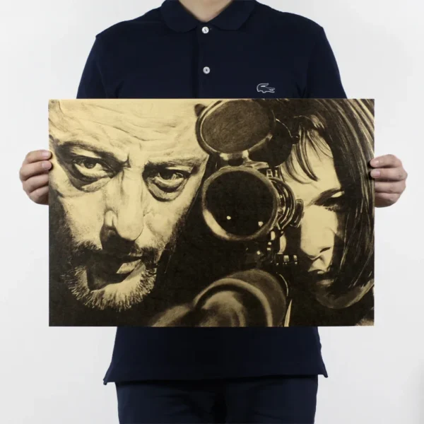 Classic Movie Leon Vintage Poster 51x35cm Home Decor Wall Painting Retro Kraft Paper Wall Stickers