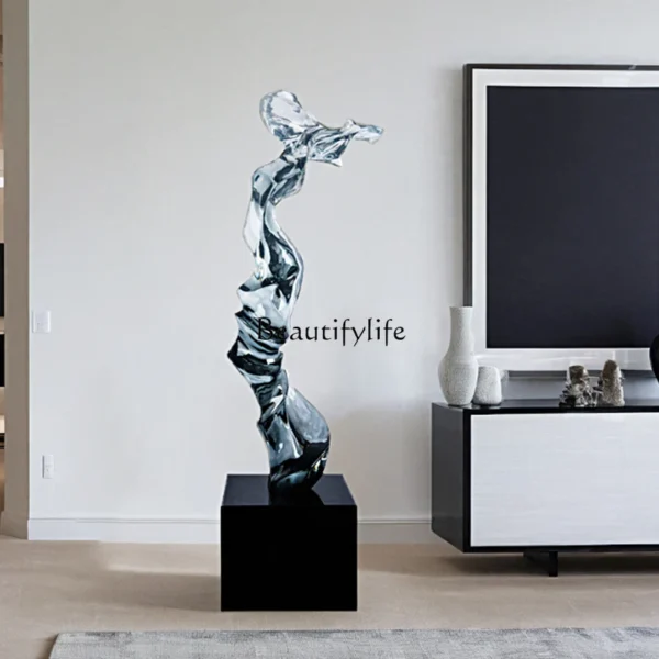 Modern transparent resin sculpture ornament hotel lobby entrance art jewelry