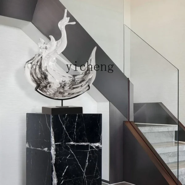 ZC transparent resin sculpture modern simple hotel living room entrance home decoration handicraft ornament