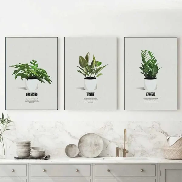 The Office Plants Poster Harold Edith Gemma Desmond Keith Minimal Plant Canvas Painting Wall Art for Room Home Decor Mural